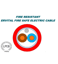 BNET ERVITAL FIRE SAFE STANDARD CABLE 2X2.5 MM2 SOLID RED LSZH LPCB APPROVED 500M DRUM MADE IN TURKEY